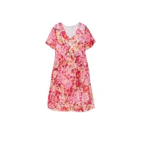 Chiffonkleid, pink-gemustert