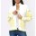 Jacquardstrickjacke, ecru-limone