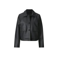 Lederimitat-Jacke, schwarz
