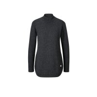 Merino-cashmere turtleneck sweater, black-melange