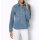 Denim blouse with decorative seams, blue-bleached