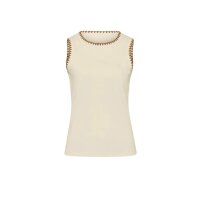 Shirt top with crochet trim, sand