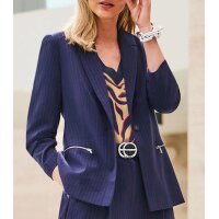 Trouser suit with pinstripes, navy