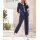 Trouser suit with pinstripes, navy