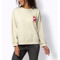 Sweatshirt with placed print, sand