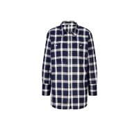 Casual-Style-Hemdbluse, marine-ecru-kariert