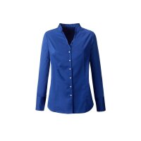 Rüschenbluse aus Satin, royalblau