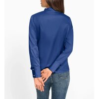 Rüschenbluse aus Satin, royalblau