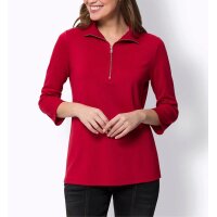 3/4-Arm-Shirt mit Reißverschluss, rot