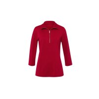 3/4-Arm-Shirt mit Reißverschluss, rot