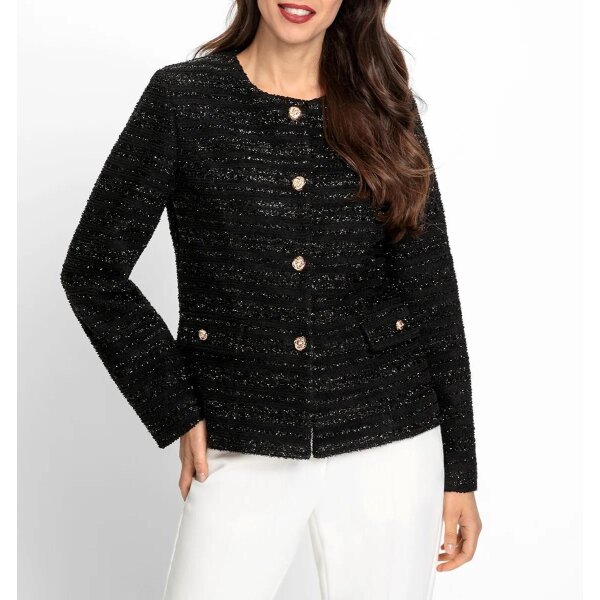 Strukturmuster-Blazer, schwarz