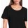 Round neck shirt with decorative trim, black