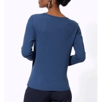 Sweter z przezroczystymi cekinami, kolor denim blue