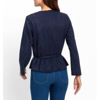 Velourslederimitatblazer m. Schößchen, marine