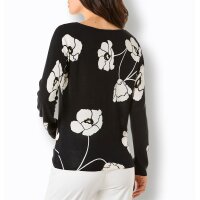 Silk-Cashmere Sweater, black-ecru-printed