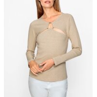 Cut-out-Shirt m. Zierelement, elfenbein