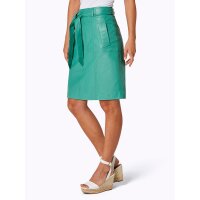 Lamb nappa leather skirt, emerald
