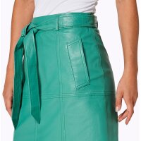Lamb nappa leather skirt, emerald