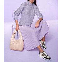 Pleated skirt with wide elastic waistband, lilac