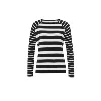 Langarmshirt im Streifendessin, schwarz-ecru