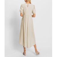 Summer dress with puff sleeves, sand