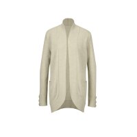 Viskose-Schurwoll-Strickjacke, elfenbein-ecru-meliert