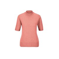Sweter z wełny merynosów i kaszmiru, melanż koralowy