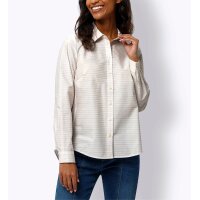 Striped shirt blouse, ecru-sand