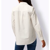 Striped shirt blouse, ecru-sand