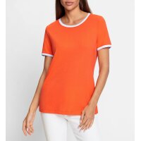Shirt m.Glitzer-Effekten, orange-weiß