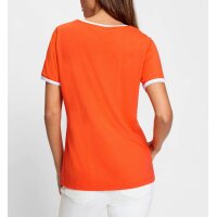 Shirt m.Glitzer-Effekten, orange-weiß