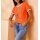 Shirt m.Glitzer-Effekten, orange-weiß