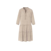 Druckkleid m. separatem Unterkleid, champagner-beige