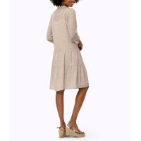 Druckkleid m. separatem Unterkleid, champagner-beige
