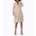 Druckkleid m. separatem Unterkleid, champagner-beige