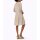 Druckkleid m. separatem Unterkleid, champagner-beige