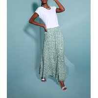 Georgette Print Skirt, lime mint-ecru