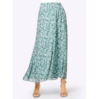 Georgette-Druckrock, kalkmint-ecru