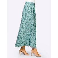 Georgette Print Skirt, lime mint-ecru