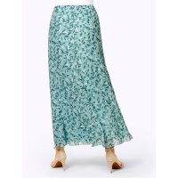 Georgette Print Skirt, lime mint-ecru