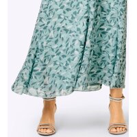 Georgette Print Skirt, lime mint-ecru