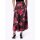 Satin-Maxirock, schwarz-pink-bedruckt