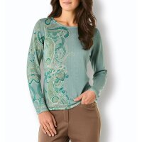 Merino-Lyocell-Pullover, salbei-sesam-bedruckt