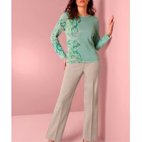 Merino-Lyocell-Pullover, salbei-sesam-bedruckt