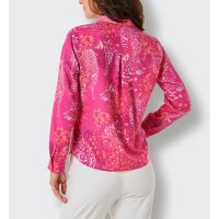 Lyocell-Druckbluse, fuchsia-koralle