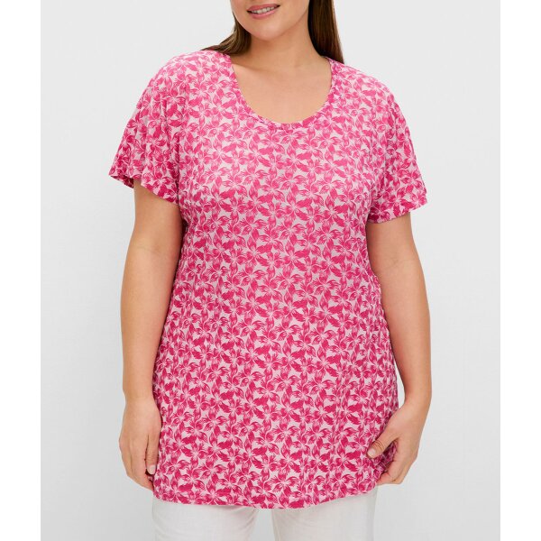 Ausbrenner-Alloverdruck-Shirt, fuchsia