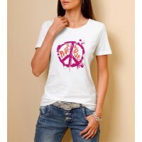 Shirt m. PEACE-Print, ecru
