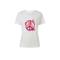 Блузка с принтом PEACE, экрю