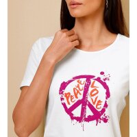 Блузка с принтом PEACE, экрю