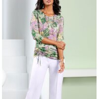 Stretch-Druckshirt 3/4, rosé-pistazie